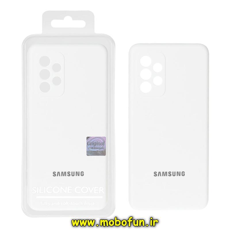 قاب گوشی Galaxy A52 4G / Galaxy A52 5G / Galaxy A52S سامسونگ سیلیکونی اورجینال پاک کنی درجه یک زیربسته سفید کد 75191