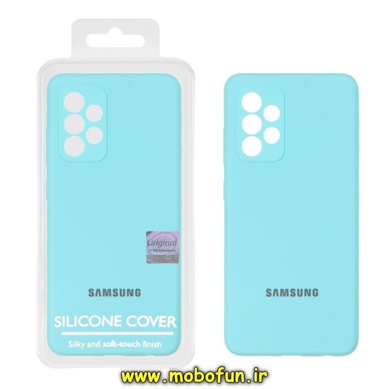 قاب گوشی Galaxy A52 4G / Galaxy A52 5G / Galaxy A52S سامسونگ سیلیکونی اورجینال پاک کنی درجه یک زیربسته سبزآبی کد 75195