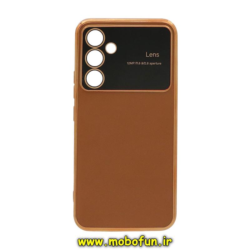 قاب گوشی Galaxy A54 سامسونگ طرح ژله ای مای کیس گلد لاین اورجینال Camera Lens دور طلایی محافظ لنز دار عسلی کد 75206