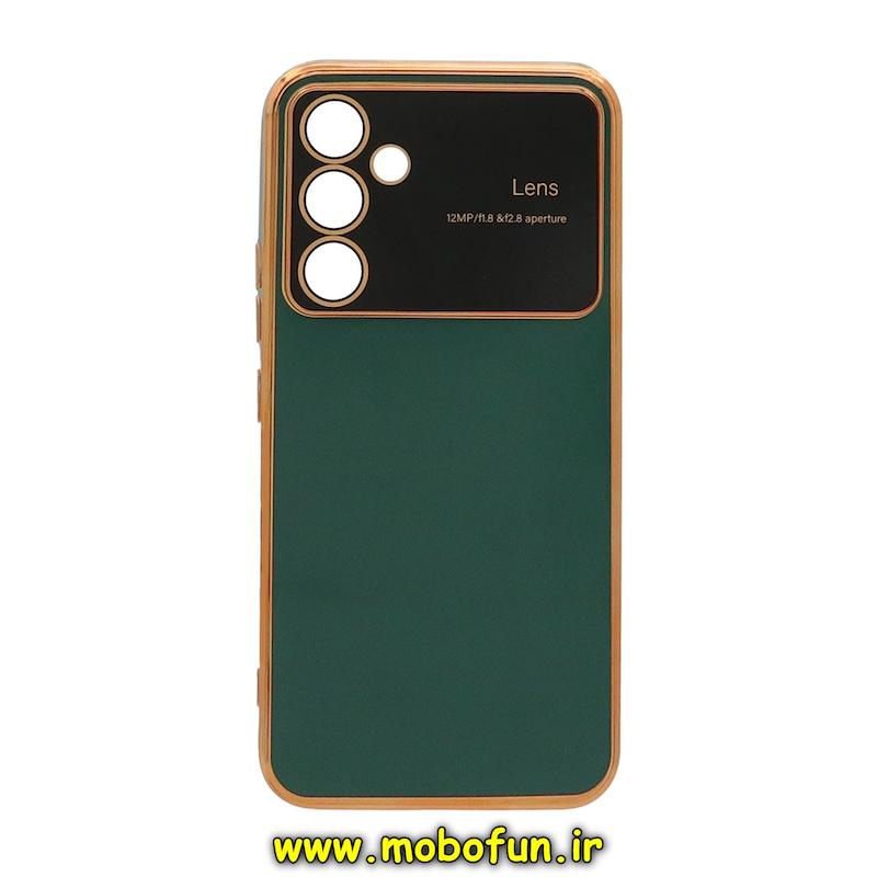 قاب گوشی Galaxy A54 سامسونگ طرح ژله ای مای کیس گلد لاین اورجینال Camera Lens دور طلایی محافظ لنز دار سبزتیره کد 75207