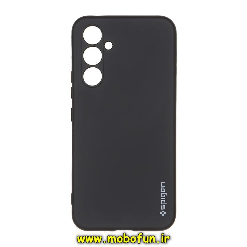 قاب گوشی Galaxy A54 سامسونگ لدر دیزاین SOFT Lether Design اسپیگن Spigen سیلیکونی طرح چرم مشکی کد 75211