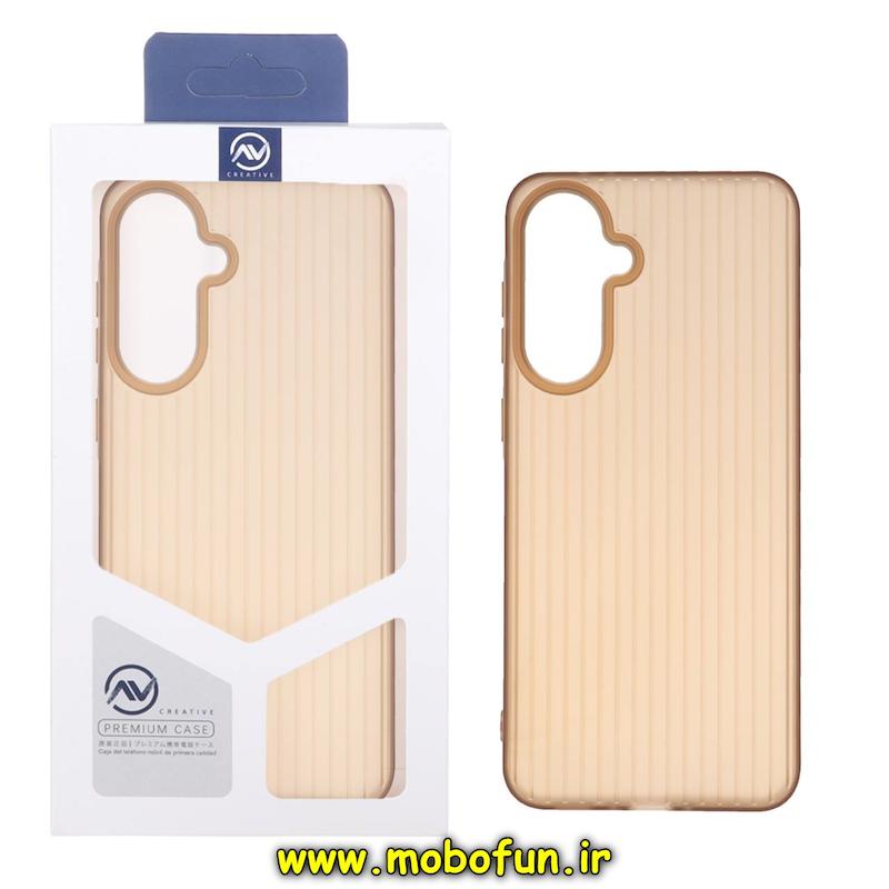 قاب گوشی Galaxy A36 / A56 سامسونگ ژله ای کرکره ای ساده اورجینال یونیک کیس قهوه ای کد 75231