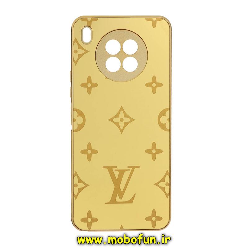 قاب گوشی Nova 8i / Honor 50 Lite هوآوی پشت گلس سرامیکی طلاکوب طرح لویی ویتون LV محافظ لنزدار کد 75304