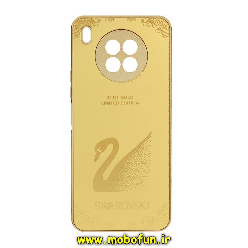 قاب گوشی Nova 8i / Honor 50 Lite هوآوی پشت گلس سرامیکی طلاکوب طرح سواروسکی محافظ لنزدار کد 75305