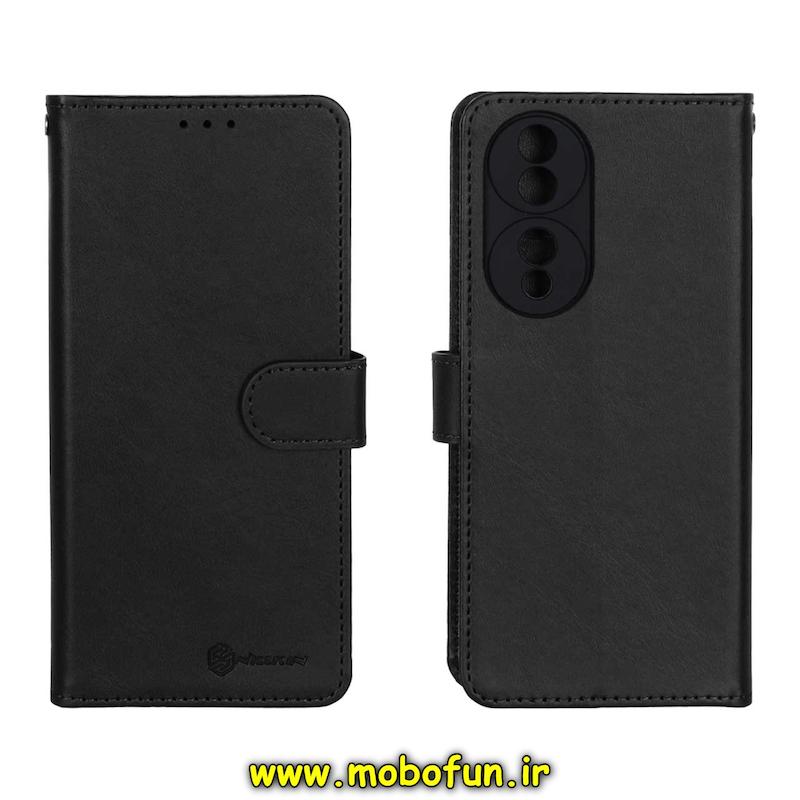 کیف گوشی Honor 70 آنر مگنتی نیلکین Nillkin طرح چرم کتابی محافظ لنزدار مشکی کد 75308