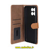 کیف گوشی Honor X6B آنر مگنتی طرح چرم کتابی محافظ لنزدار بنددار عسلی کد 75332