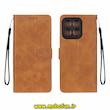 کیف گوشی Honor X6B آنر مگنتی طرح چرم کتابی محافظ لنزدار بنددار عسلی کد 75332