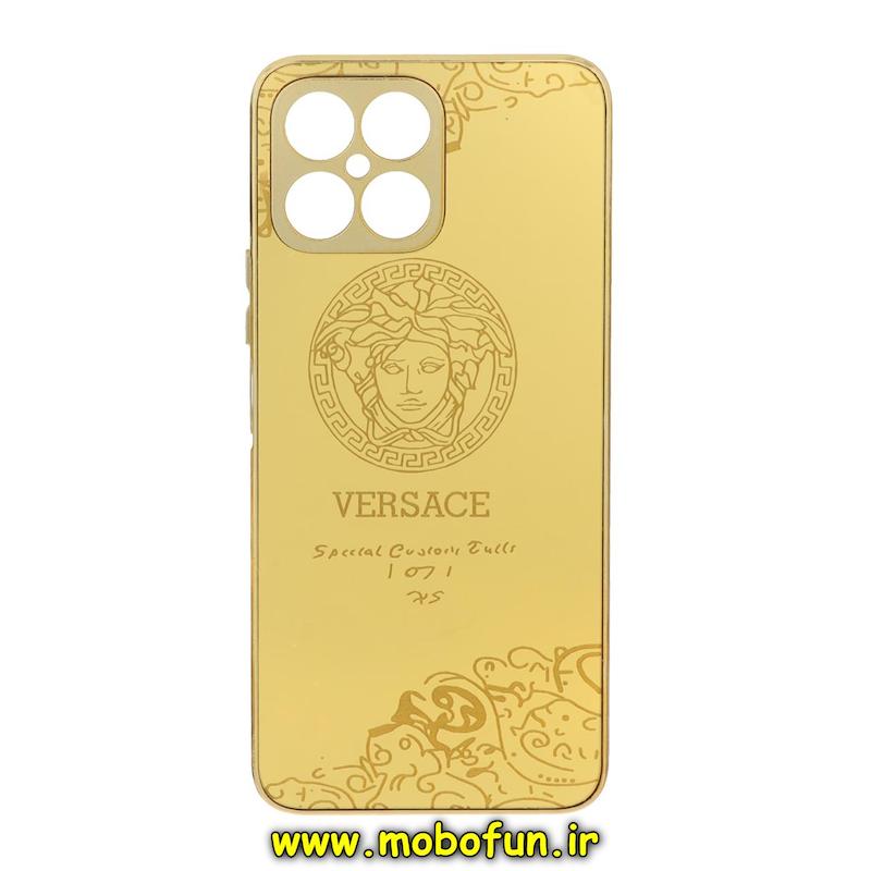 قاب گوشی Honor X8 4G آنر پشت گلس سرامیکی طلاکوب طرح ورساچه محافظ لنزدار کد 75341
