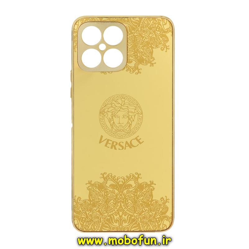 قاب گوشی Honor X8 4G آنر پشت گلس سرامیکی طلاکوب طرح ورساچه محافظ لنزدار کد 75343