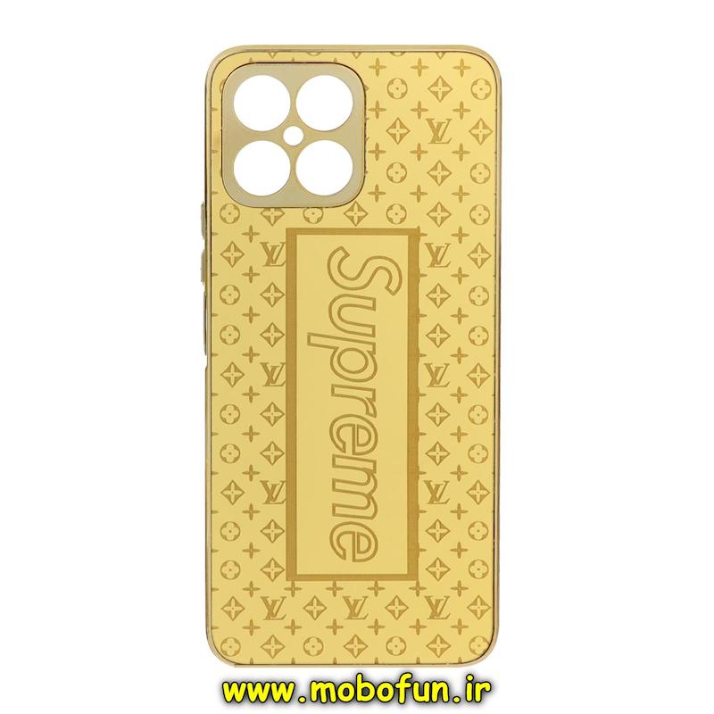 قاب گوشی Honor X8 4G آنر پشت گلس سرامیکی طلاکوب طرح SUPREME محافظ لنزدار کد 75344