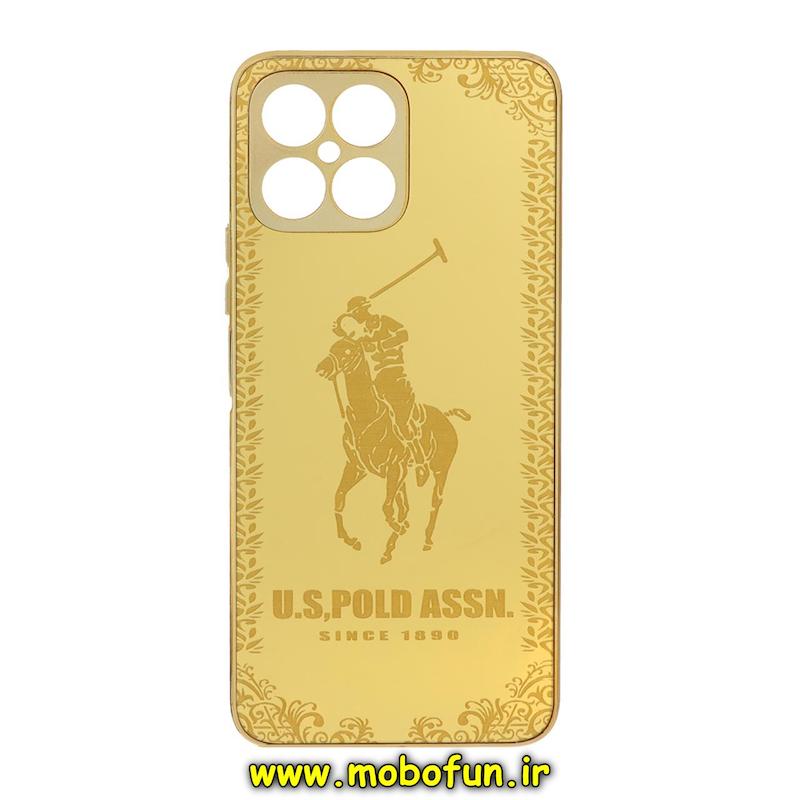 قاب گوشی Honor X8 4G آنر پشت گلس سرامیکی طلاکوب طرح پولو POLO محافظ لنزدار کد 75345