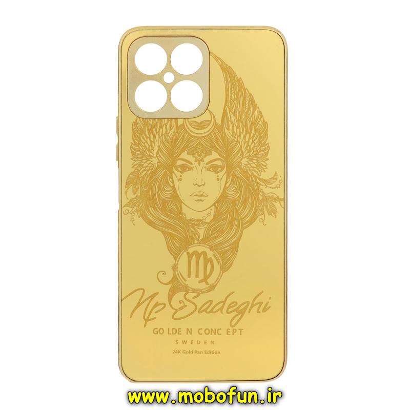 قاب گوشی Honor X8 4G آنر پشت گلس سرامیکی طلاکوب طرح دختر محافظ لنزدار کد 75346