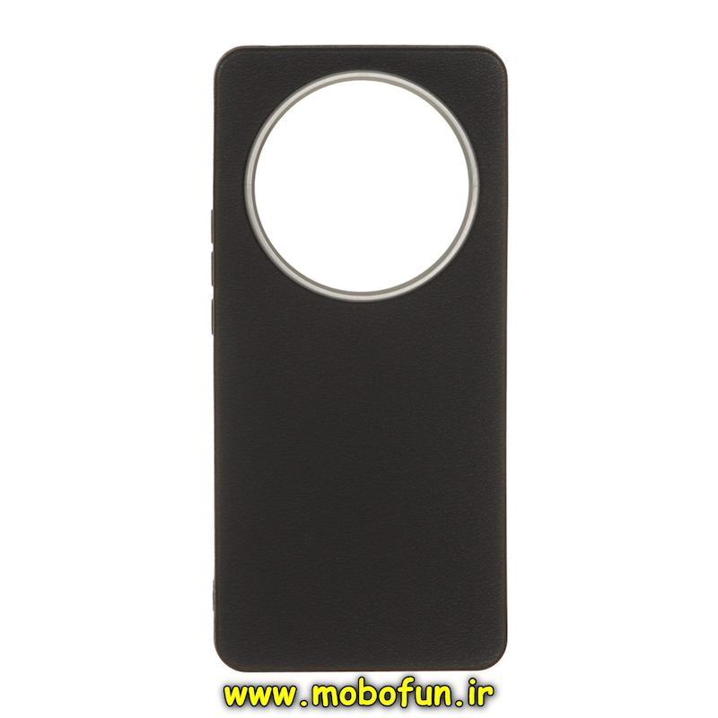 قاب گوشی Honor X9B آنر لدر دیزاین SOFT Lether Design سیلیکونی طرح چرم مشکی کد 75351