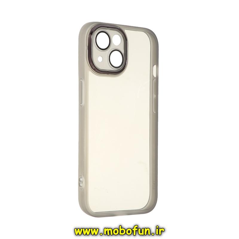 قاب گوشی iPhone 13 آیفون اورجینال متال کیس Metal طرح ژله ای شفاف محافظ لنز دار دودی کد 75490