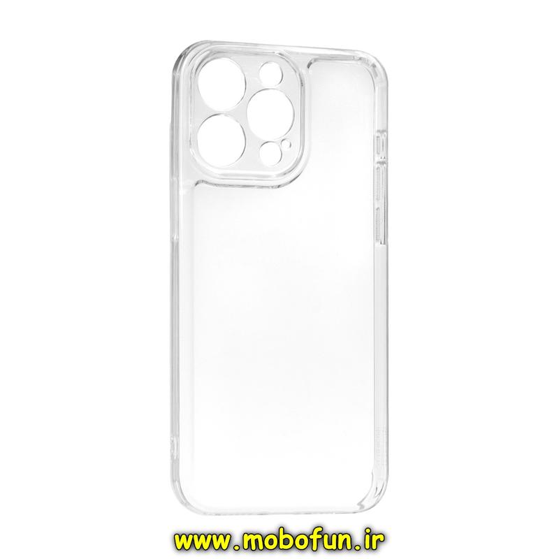 قاب گوشی iPhone 15 Pro Max آیفون طرح ژله ای شفاف بی رنگ SPACE ایربگ دار محافظ لنز دار کد 75502