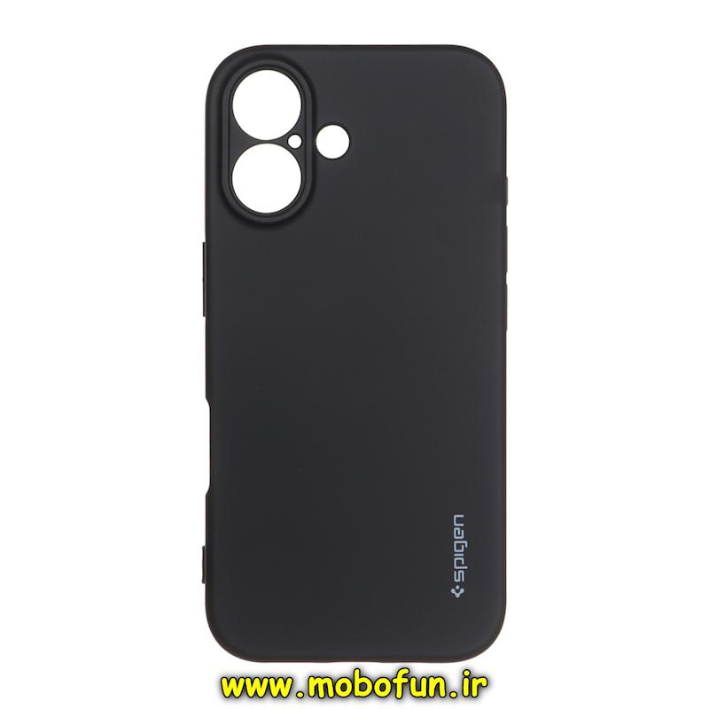 قاب گوشی iPhone 16 آیفون سیلیکونی ژله ای PC برند SPIGEN اسپیگن مشکی کد 75518