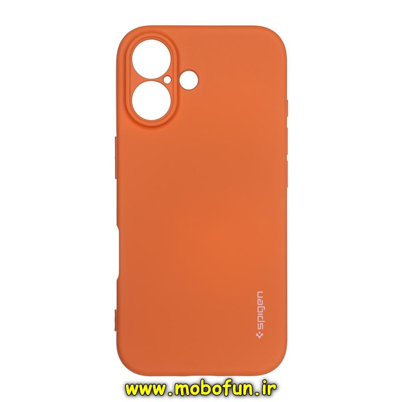 قاب گوشی iPhone 16 آیفون سیلیکونی ژله ای PC برند SPIGEN اسپیگن نارنجی کد 75519