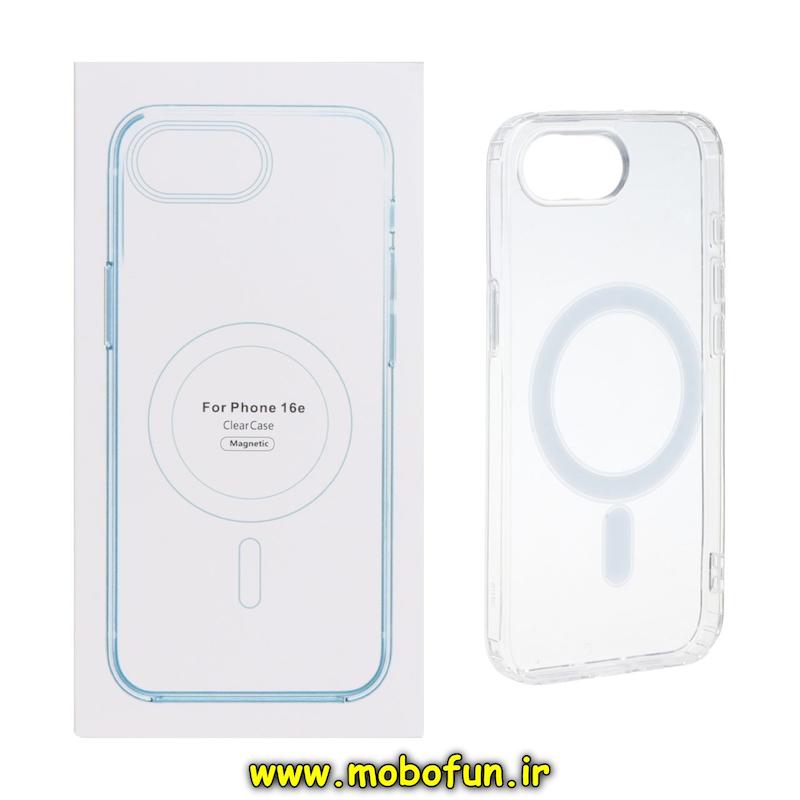 قاب گوشی iPhone 16e آیفون اورجینال اسپیس مگ سیف Space Mag safe طرح طلقی شیشه ای شفاف کد 75587