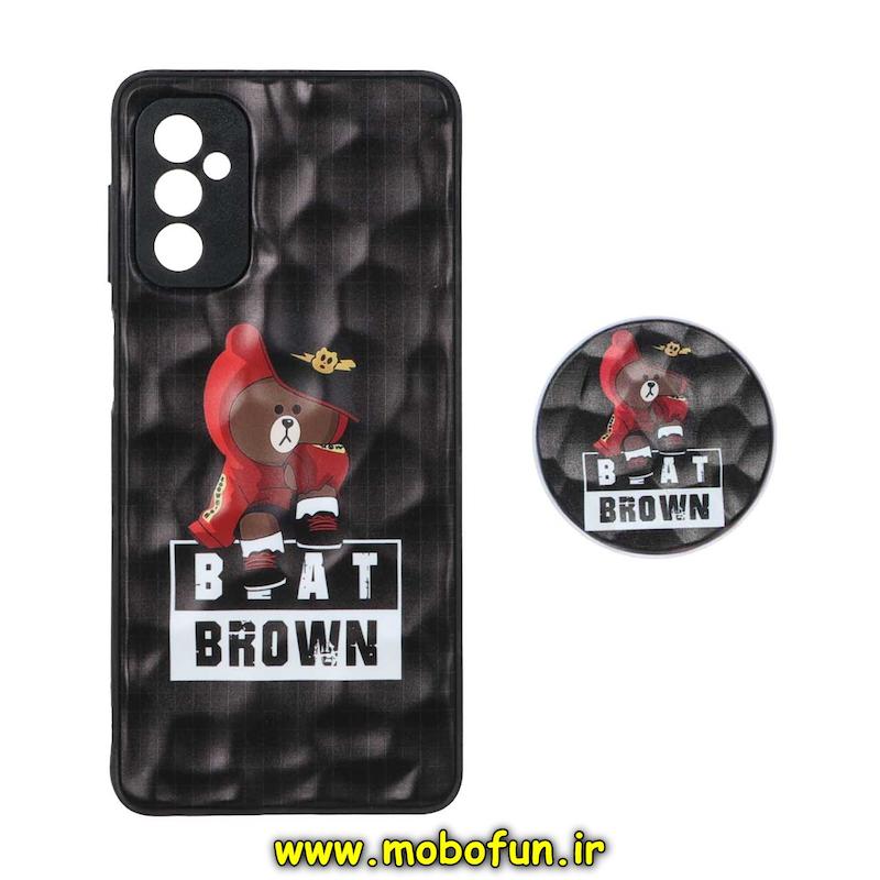 قاب گوشی Galaxy M52 سامسونگ شش ضلعی فانتزی محافظ لنز دار پاپ سوکت دار طرح خرس تدی کد 75640