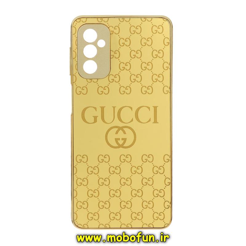 قاب گوشی Galaxy M52 سامسونگ پشت گلس سرامیکی طلاکوب طرح گوچی GUCCI محافظ لنزدار کد 75643