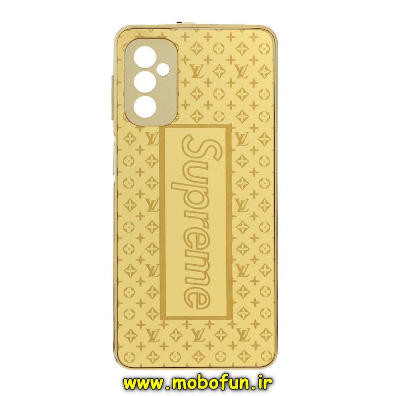 قاب گوشی Galaxy M52 سامسونگ پشت گلس سرامیکی طلاکوب طرح SUPREME محافظ لنزدار کد 75647