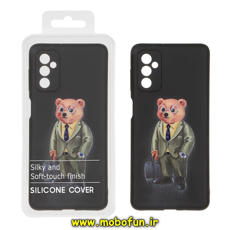 قاب گوشی Galaxy M52 سامسونگ سیلیکونی طرح خرسی تدی Tedi محافظ لنزدار مشکی کد 75649