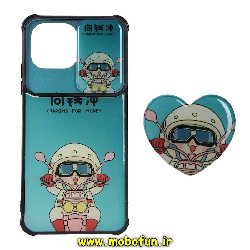 قاب گوشی Mi 11 Lite 4G / Mi 11 Lite 5G / Mi 11 Lite Ne شیائومی طرح کارتونی پاپ سوکت دار ایربگ دار کپسولی محافظ لنزدار کشویی طرح موتور سیکلت کد 75666