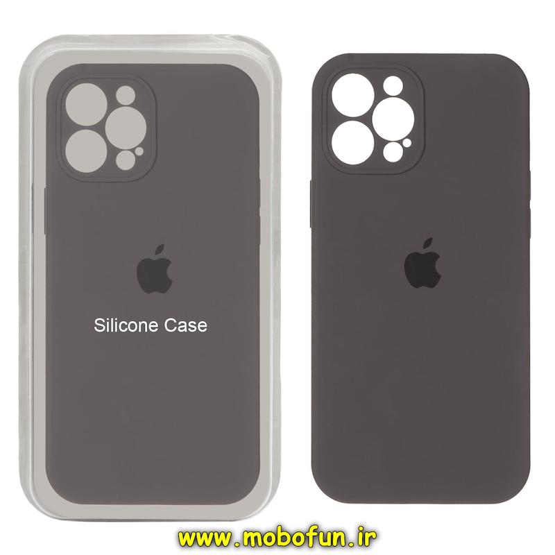 قاب گوشی iPhone 12 Pro Max آیفون سیلیکونی اورجینال پاک کنی درجه یک زیربسته محافظ لنز دار خاکستری کد 75711