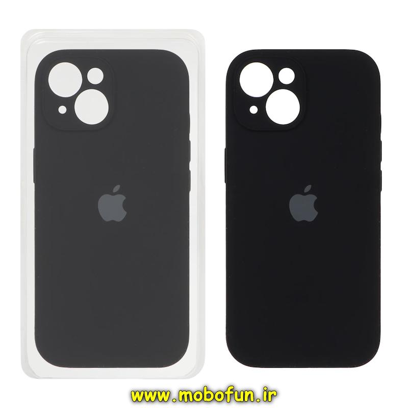 قاب گوشی iPhone 15 آیفون سیلیکونی اورجینال پاک کنی درجه یک زیربسته محافظ لنز دار مشکی کد 75792