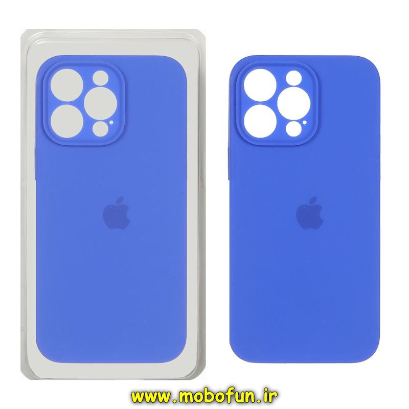 قاب گوشی iPhone 15 Pro Max آیفون سیلیکونی اورجینال پاک کنی درجه یک زیربسته محافظ لنز دار آبی کاربنی کد 75823