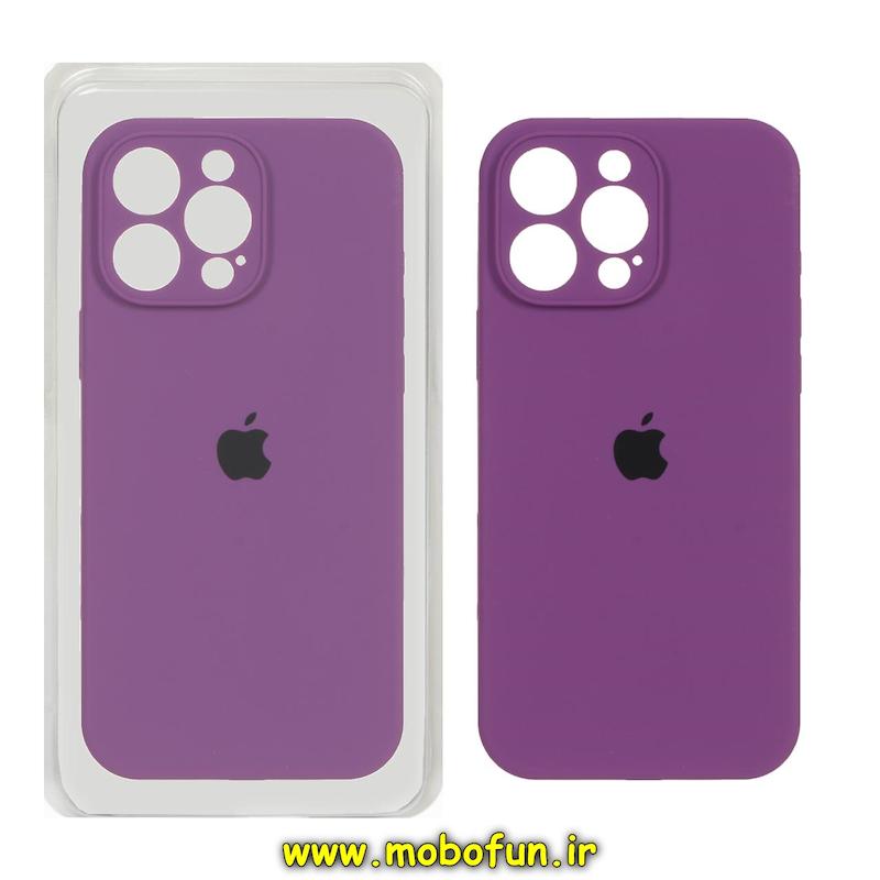 قاب گوشی iPhone 16 Pro Max آیفون سیلیکونی اورجینال پاک کنی درجه یک زیربسته محافظ لنز دار بنفش کد 75844