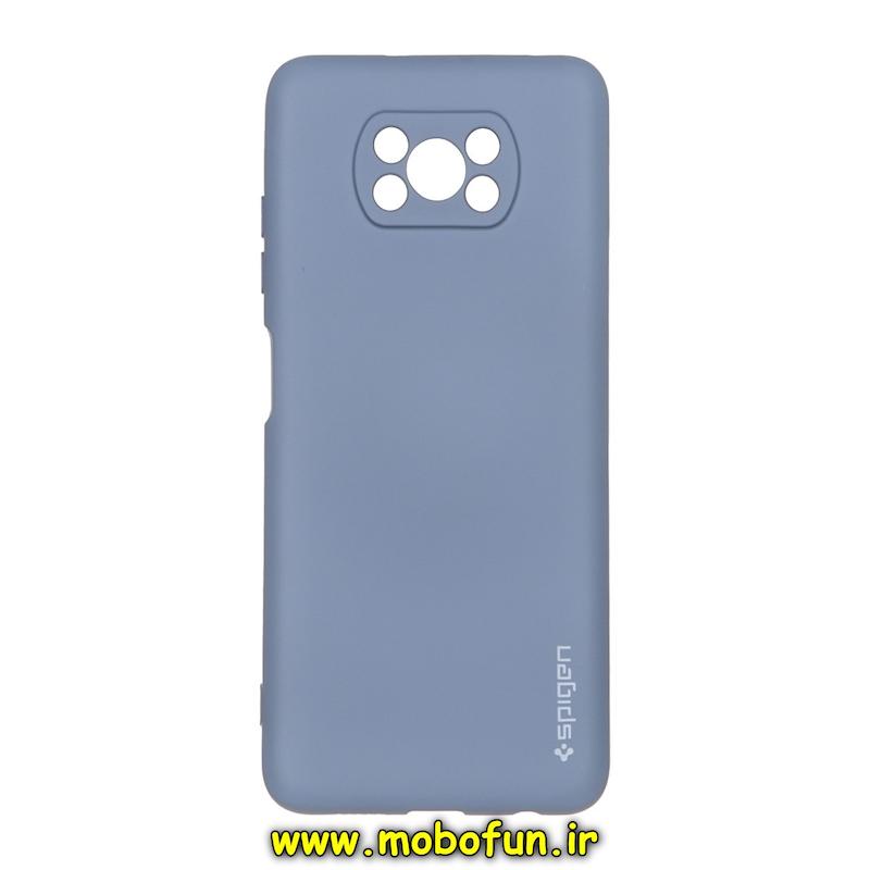 قاب گوشی Poco X3 / Poco X3 Pro شیائومی سیلیکونی ژله ای PC برند SPIGEN اسپیگن آبی فیلی کد 75949