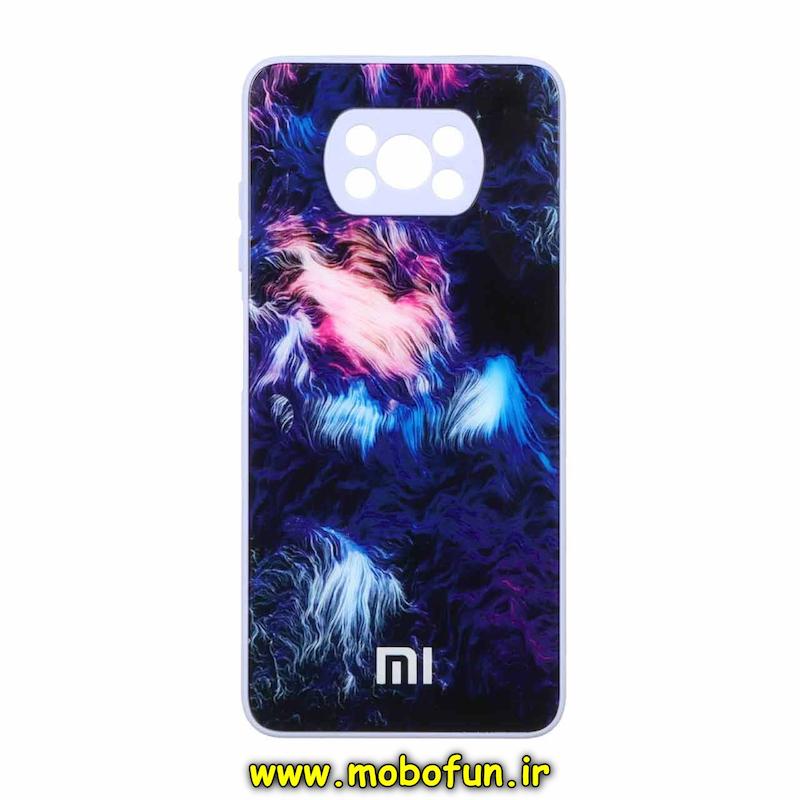 قاب گوشی Poco X3 / Poco X3 Pro شیائومی پشت گلس شیشه ای محافظ لنز دار کهکشانی کد 75967