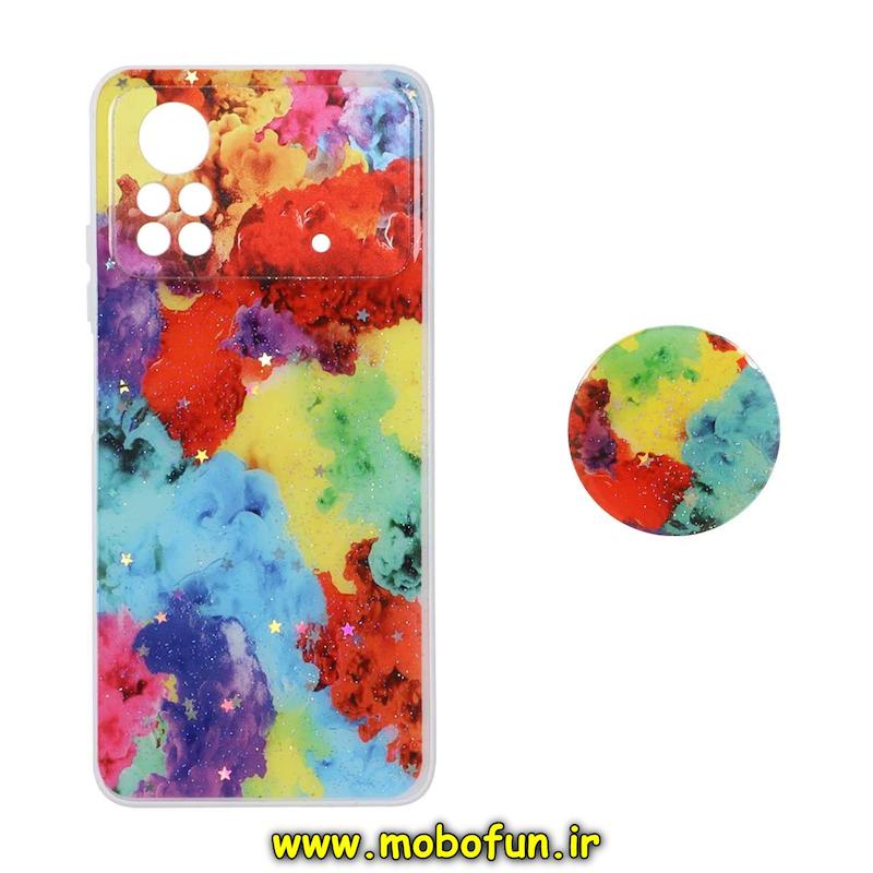 قاب گوشی Xiaomi Poco X4 Pro شیائومی طرح رزینی ماربل پاپ سوکت دار آبرنگی کد 76022