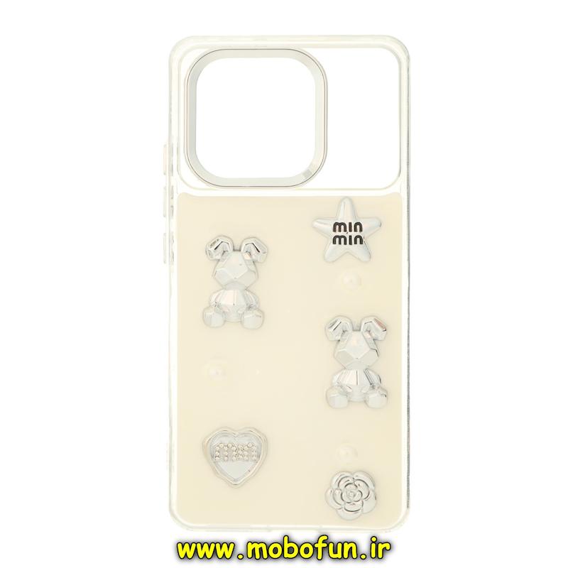 قاب گوشی Poco X6 Pro / Redmi K70E شیائومی فانتزی برجسته رزینی Luxury Case لنز و دکمه کرومی کد 76042