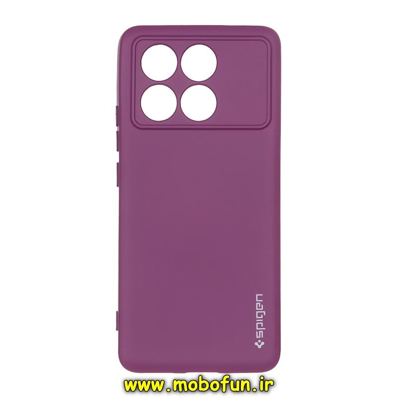 قاب گوشی Poco X6 Pro / Redmi K70E شیائومی سیلیکونی ژله ای PC برند SPIGEN اسپیگن بنفش کد 76057