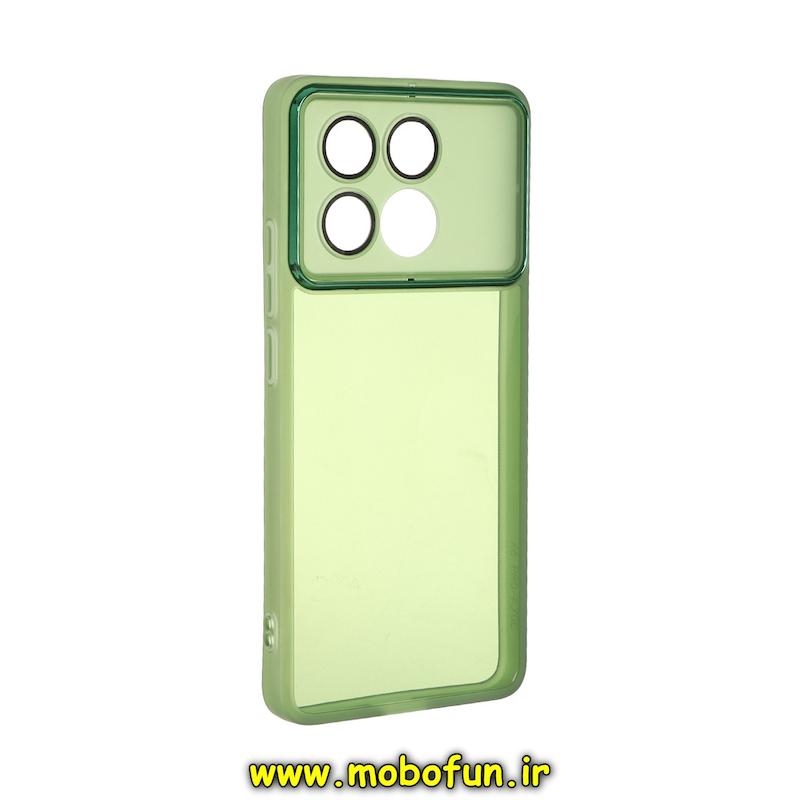 قاب گوشی Poco X6 Pro / Redmi K70E شیائومی اورجینال متال کیس Metal طرح ژله ای شفاف محافظ لنز دار سبز کد 76066