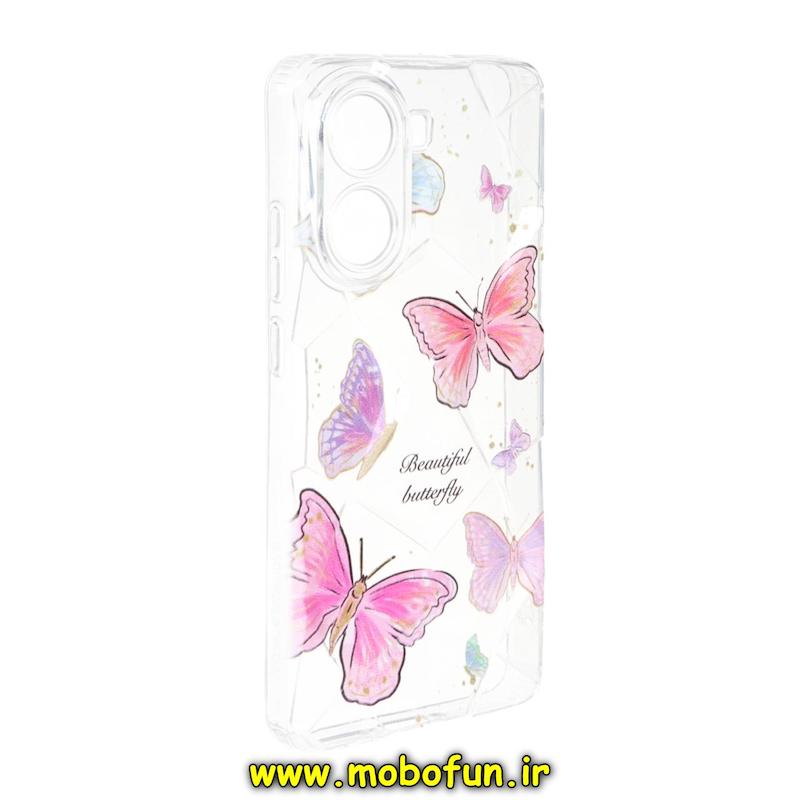 قاب گوشی Poco X7 Pro شیائومی ژله ای طرح دار شفاف محافظ لنز دار پروانه کد 76095
