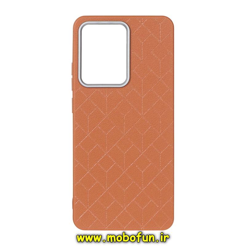قاب گوشی Poco X7 Pro شیائومی لدر دیزاین SOFT Lether Design سیلیکونی شبکه ای طرح چرم عسلی کد 76097