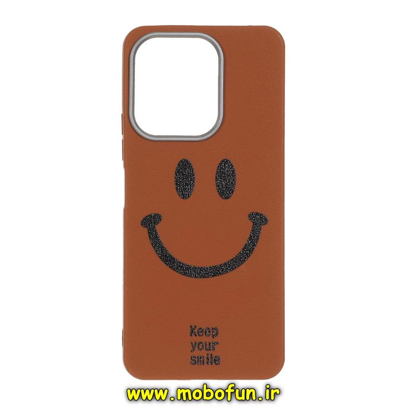 قاب گوشی Redmi 13 4G / Redmi 13 5G / Redmi 13X / Poco M6 4G شیائومی لدر دیزاین SOFT Lether Design فانتزی سیلیکونی طرح لبخند کد 76133