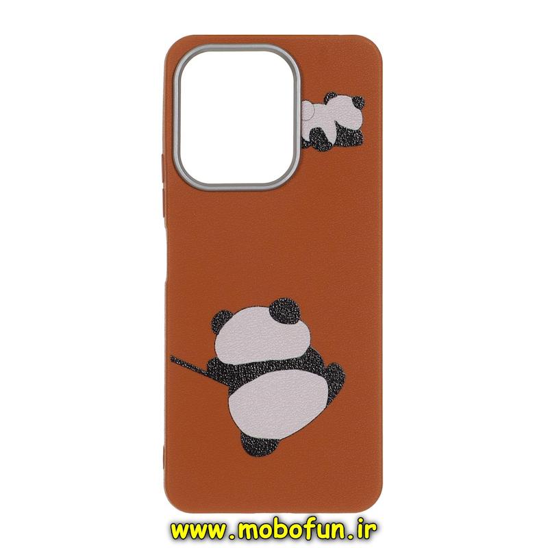 قاب گوشی Redmi 13 4G / Redmi 13 5G / Redmi 13X / Poco M6 4G شیائومی لدر دیزاین SOFT Lether Design فانتزی سیلیکونی طرح پاندای کیوت کد 76135