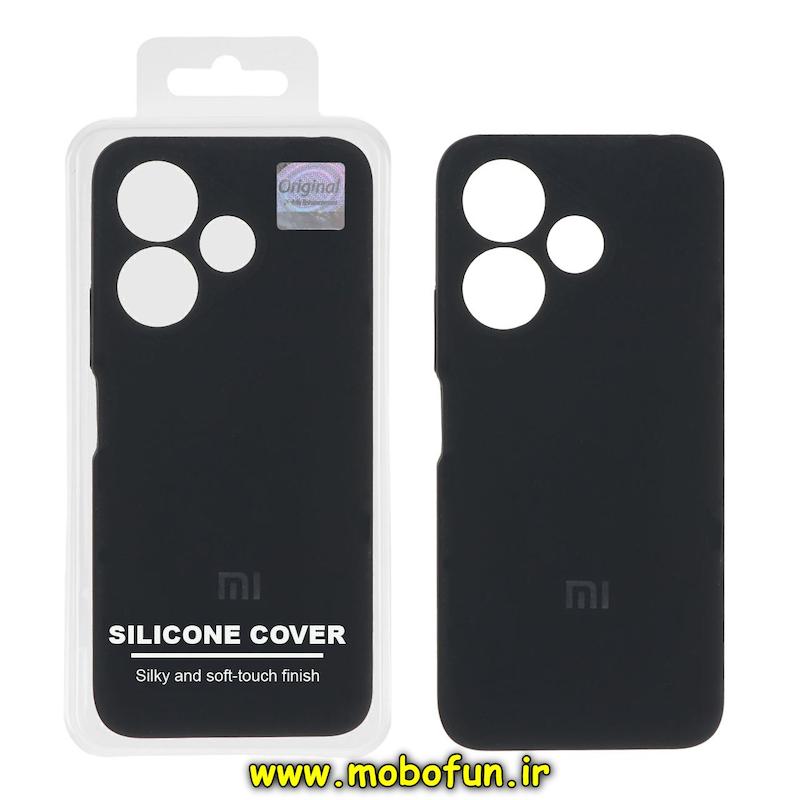 قاب گوشی Redmi 13 4G / Redmi 13 5G / Redmi 13X / Poco M6 4G شیائومی سیلیکونی اورجینال پاک کنی درجه یک زیربسته مشکی کد 76144