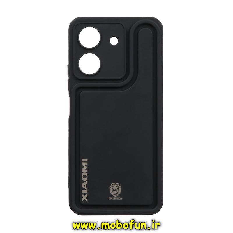 قاب گوشی Redmi 13C / Poco C65 شیائومی طرح سیلیکونی Solid ساده محافظ لنزدار مشکی کد 76148