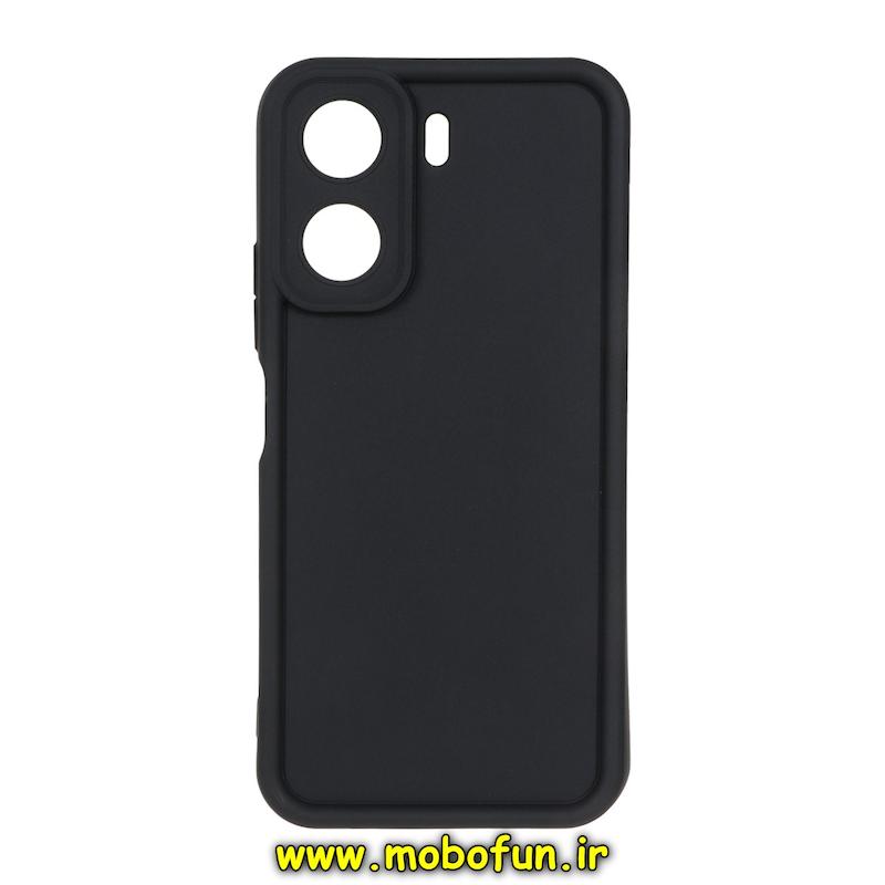 قاب گوشی Redmi 13C / Poco C65 شیائومی طرح سیلیکونی Solid ساده محافظ لنزدار مشکی کد 76149