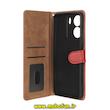 کیف گوشی Redmi 13C / Poco C65 شیائومی مگنتی طرح چرم کتابی محافظ لنزدار بنددار عسلی کد 76156