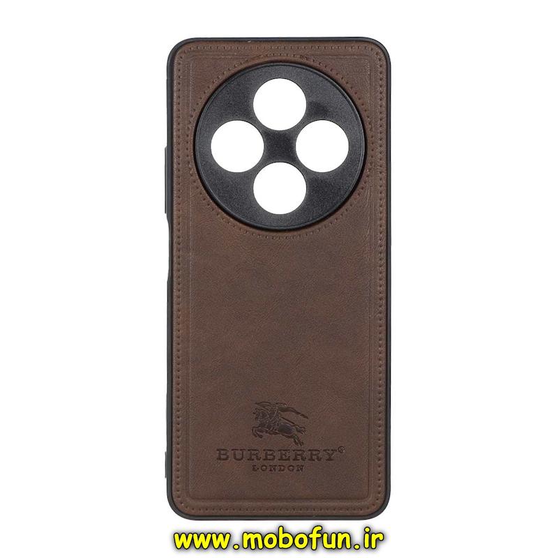 قاب گوشی Redmi 14C / Poco C75 / Redmi A4 شیائومی اورجینال برند BURBERRY 2026 طرح دوخت HARD چرمی محافظ لنزدار قهوه ای کد 76164