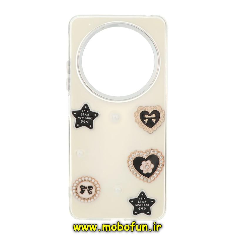 قاب گوشی Redmi 14C / Poco C75 / Redmi A4 شیائومی فانتزی برجسته رزینی Luxury Case لنز و دکمه کرومی کد 76185