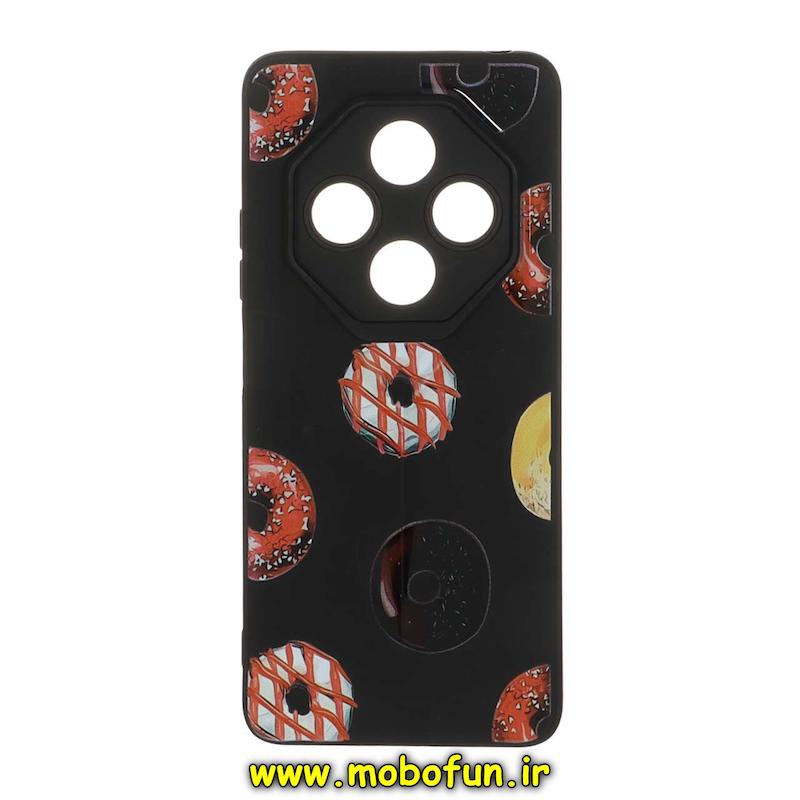 قاب گوشی Redmi 14C / Poco C75 / Redmi A4 شیائومی Porsche Design سیلیکونی ژله ای محافظ لنز دار فانتزی طرح دونات مشکی کد 76241