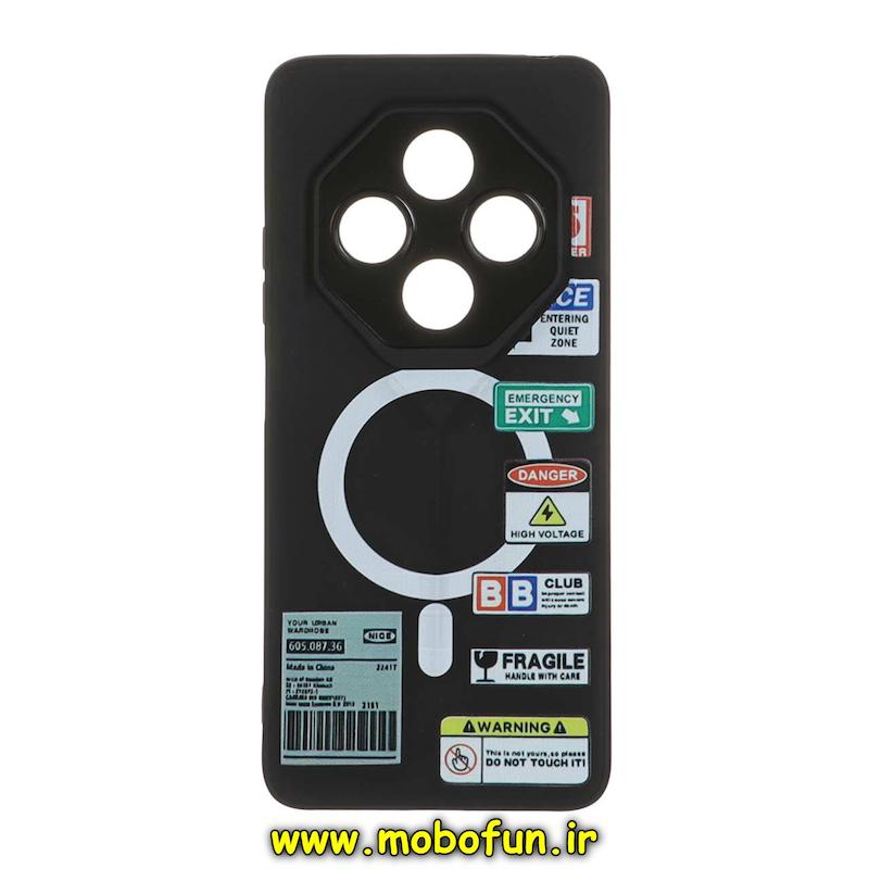 قاب گوشی Redmi 14C / Poco C75 / Redmi A4 شیائومی Porsche Design سیلیکونی ژله ای محافظ لنز دار فانتزی طرح مگ سیف مشکی کد 76245