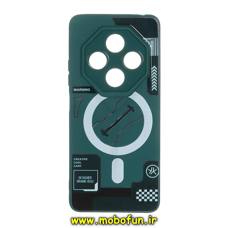 قاب گوشی Redmi 14C / Poco C75 / Redmi A4 شیائومی Porsche Design سیلیکونی ژله ای محافظ لنز دار فانتزی طرح مگ سیف سبز تیره کد 76247